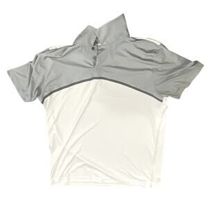 Puma Polo Shirt Men’s XL White Gray Colorblock Golf